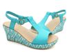 Crocs - A-leigh Ikat Guốc Wedge W TURQUOISE/GOLD Nữ