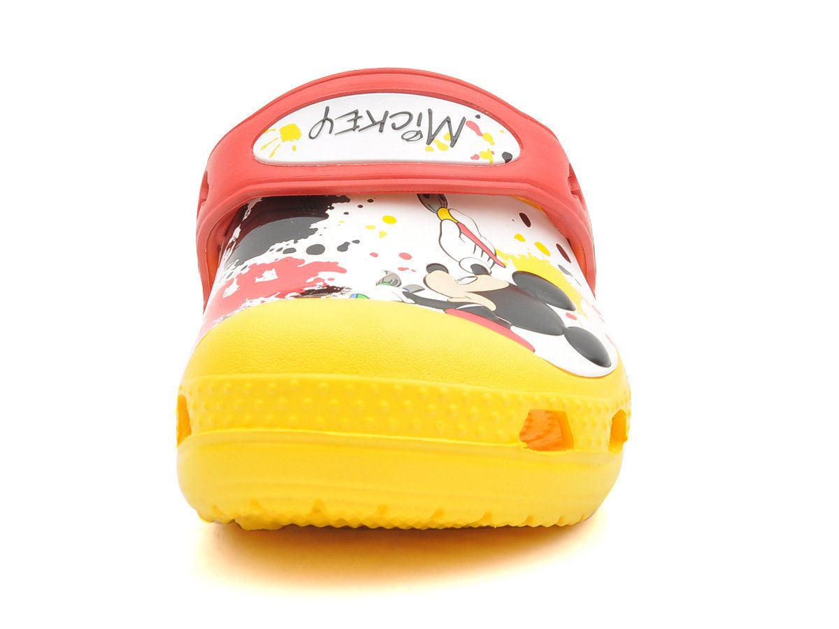  Crocs - CC Mickey Paint Splatter Giày Lười Clog Yellow Bé Trai / Bé Gái 