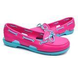  Crocs - Beach Line Boat Giày Lười Women Candy Pink/Pool Nữ 
