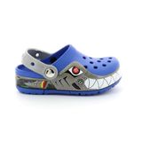  Crocs - C Light Robo Shark PS Sea Blue/Silver Bé Trai 