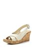 Crocs - A-leigh Linen Cork Wrap Guốc Wedge Stucco/Gold Nữ