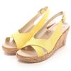 Crocs - A-leigh Linen Cork Wrap Guốc Wedge SUN SHINE/GOLD Nữ