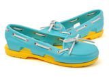  Crocs - BeachLine Boat Giày Lười Women Aqua/Yellow Nữ 