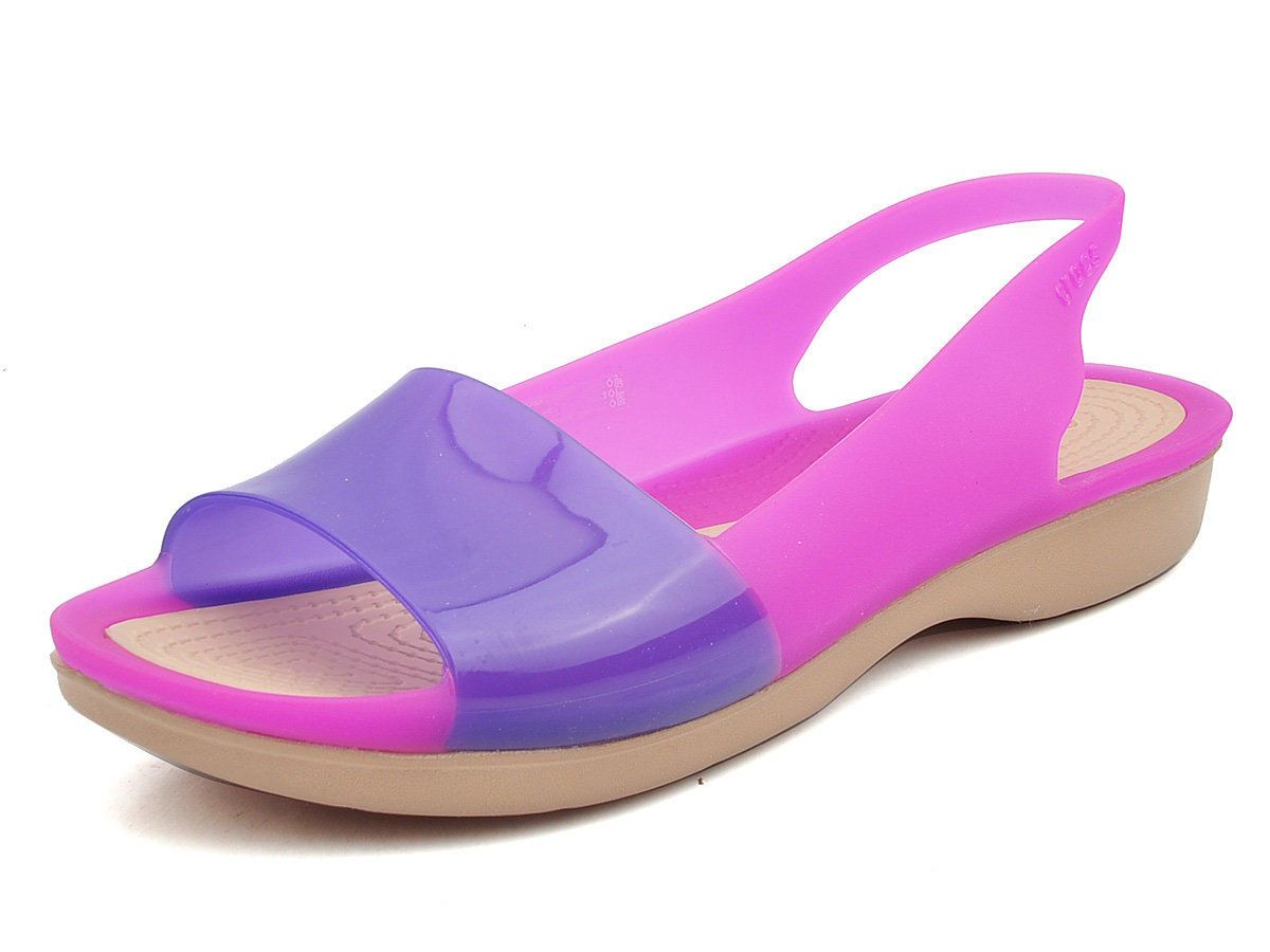 Crocs - ColorBlock Giày Búp Bê Flat WVibrant Violet/Ultraviolet Nữ 