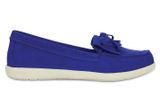  Crocs - Adela Giày Lười Suede Moc W Cerulean Blue/Stucco Nữ 