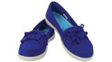  Crocs - Adela Giày Lười Suede Moc W Cerulean Blue/Stucco Nữ 