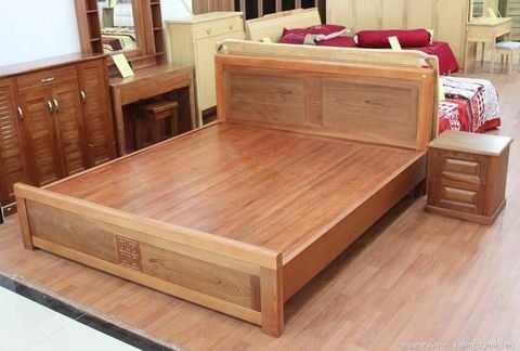 giường gỗ xoan đào 2m giát phản