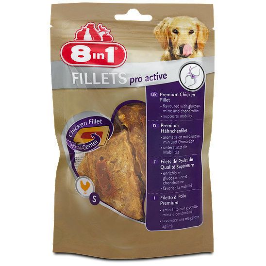  8in1 Fillets pro active Hundesnack Small Premium Hähnchenfilet 