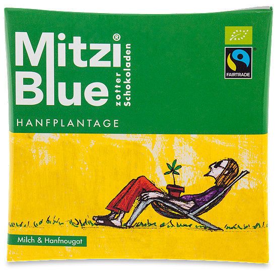  zotter Mitzi Blue Hanfplantage Schokolade Milch & Hanfnougat 