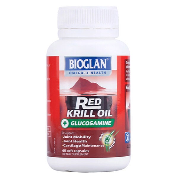  Viên bổ khớp Glucosamin+ Red krill oil Red Krill Oil & Glucosamine Bioglan 