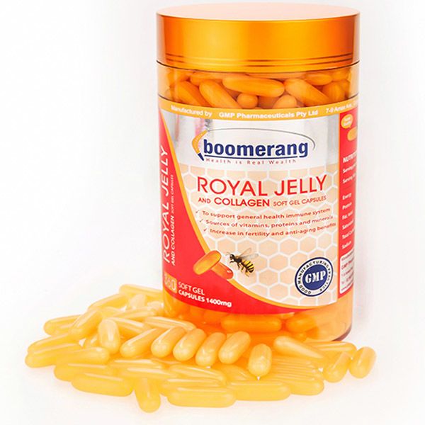  Viên sữa ong chúa collagen Boomerang Royal Jelly and Collagen Softgel 
