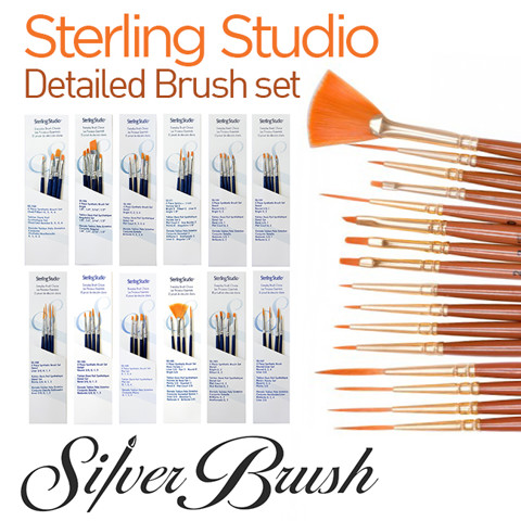 Bộ cọ tỉa Sterling Studio của Silver Brush, nhiều loại