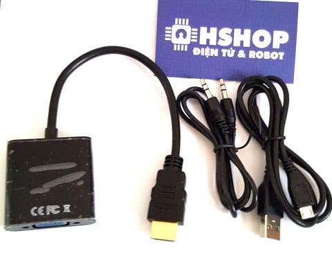 Cáp chuyển HDMI to VGA có âm thanh và nguồn ngoài