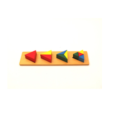 Bộ ghép hình tam giác<br>coloured triangles on 4 pegs
