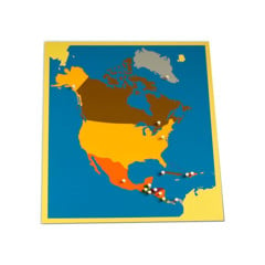 Ghép hình Bắc Mỹ<br> NEW North America Puzzle Map With BASSWOOD FRAME
