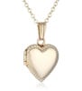 14k Girl's Gold-Filled Children's Petite Beaded Edge Heart Locket Necklace, 15