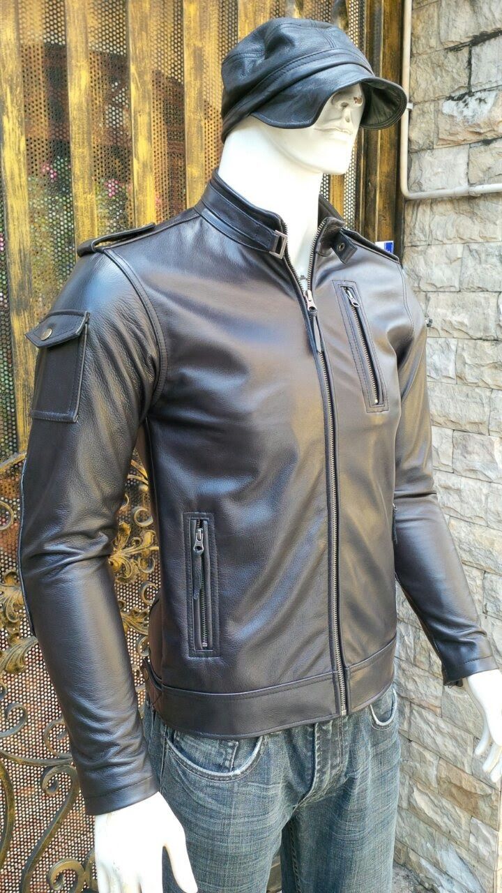 Áo da bò nam cao cấp AKD131