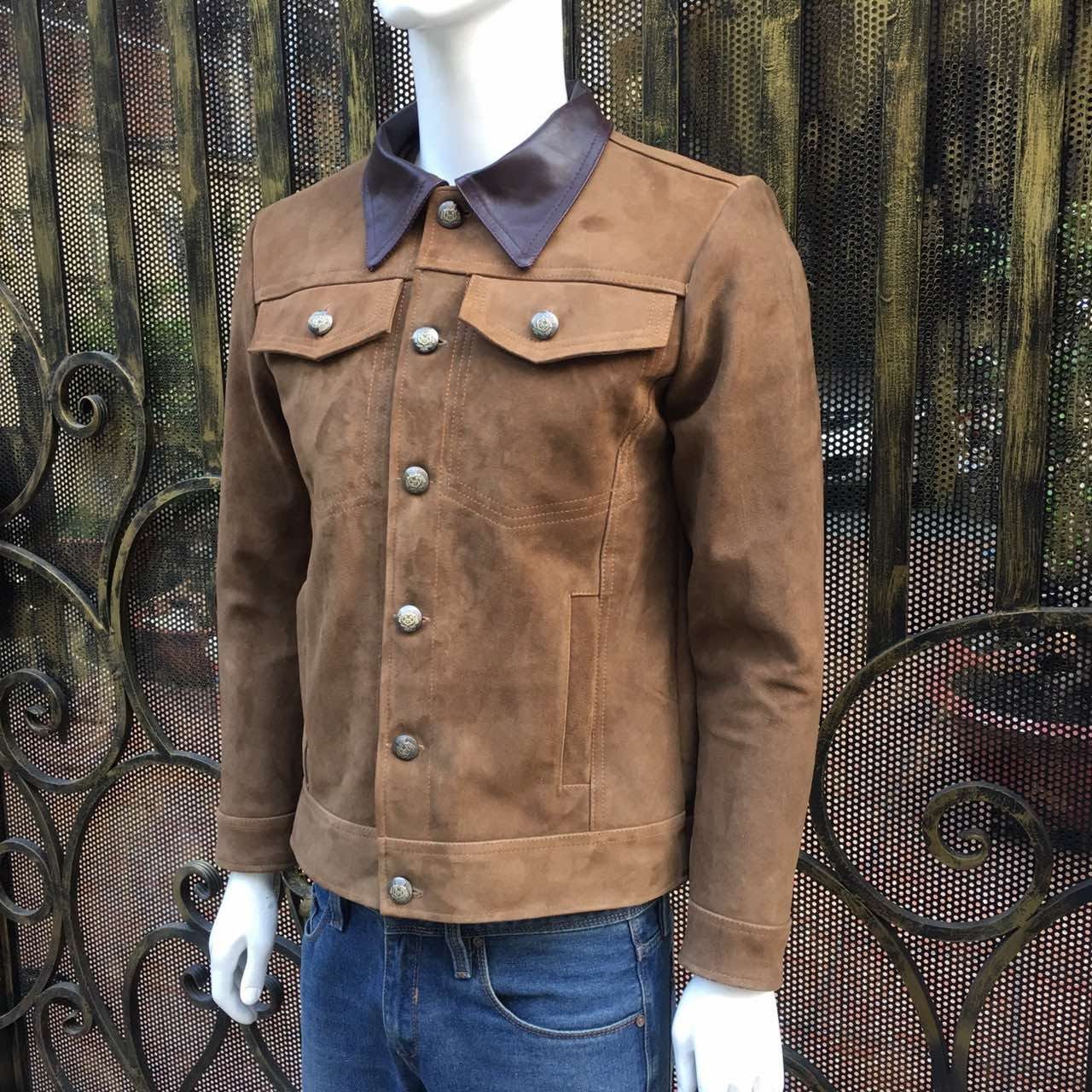 Áo nam da cừu lộn cao cấp AKD110