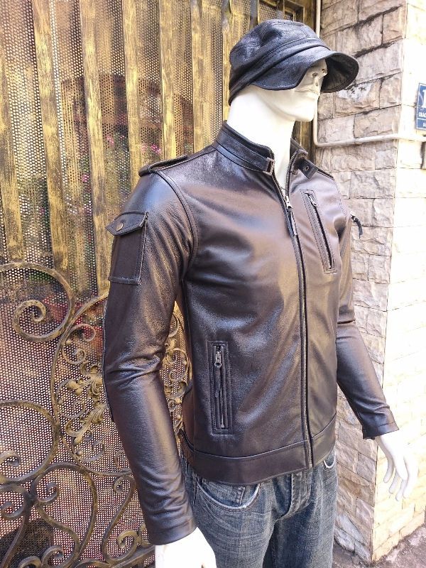 Áo da bò nam cao cấp AKD131