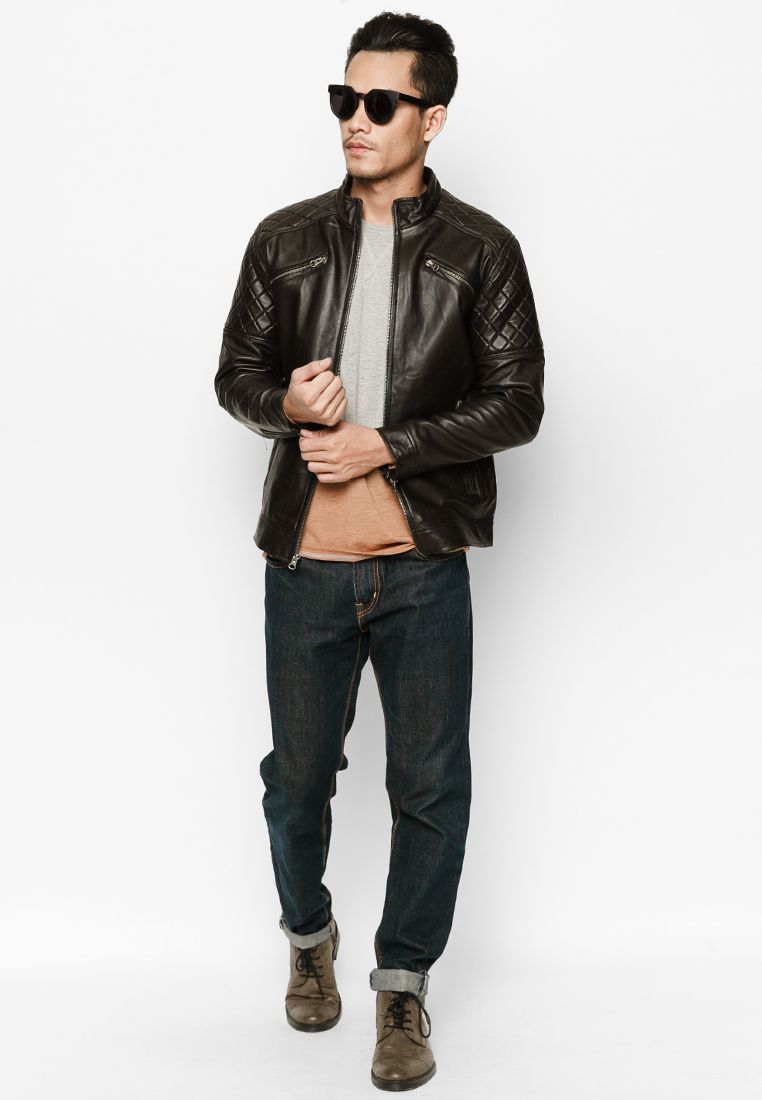 Áo Da Thật - Áo Da Nam - Da Cừu Cao Cấp AKD149