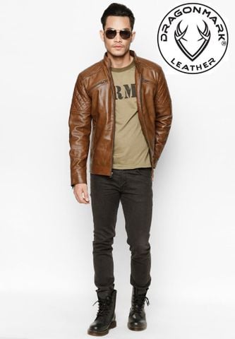 Áo Da Thật 100% - Chất Liệu Da Bò - Áo Da Nam AKD153