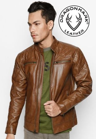 Áo Da Nam - Áo Da Thật 100% - Da Bò Cao Cấp AKD163