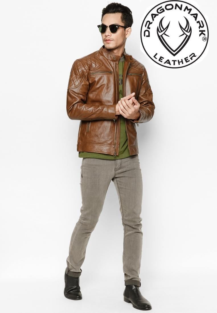 Áo Da Nam - Áo Da Thật 100% - Da Bò Cao Cấp AKD163