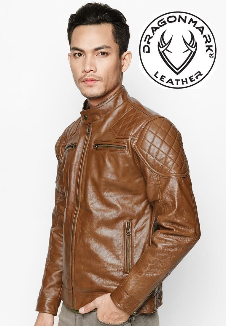 Áo Da Nam - Áo Da Thật 100% - Da Bò Cao Cấp AKD163