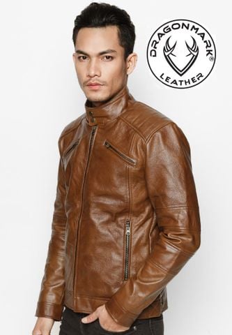 Áo Da Nam Hàng Hiệu - Áo Da Bò Thật AKD158