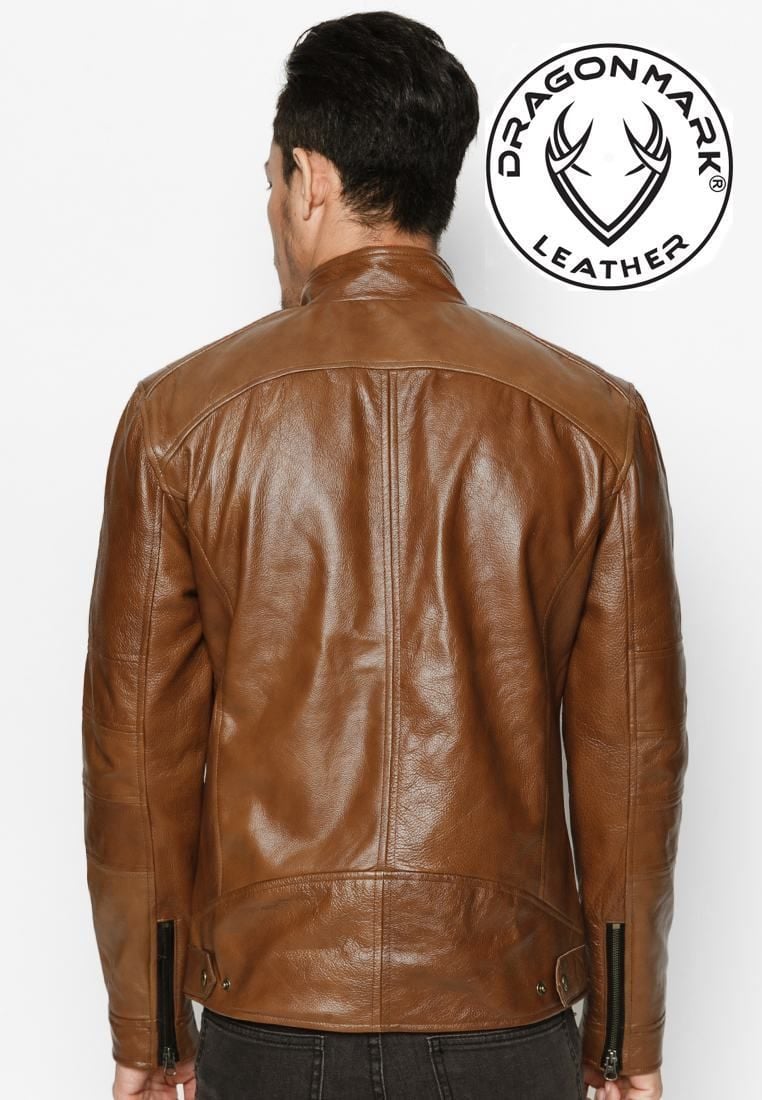 Áo Da Nam Hàng Hiệu - Áo Da Bò Thật AKD158