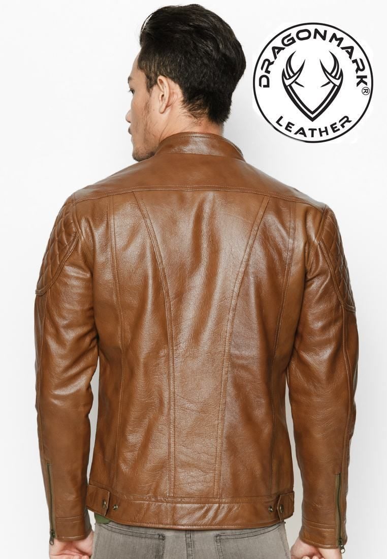 Áo Da Nam - Áo Da Thật 100% - Da Bò Cao Cấp AKD163