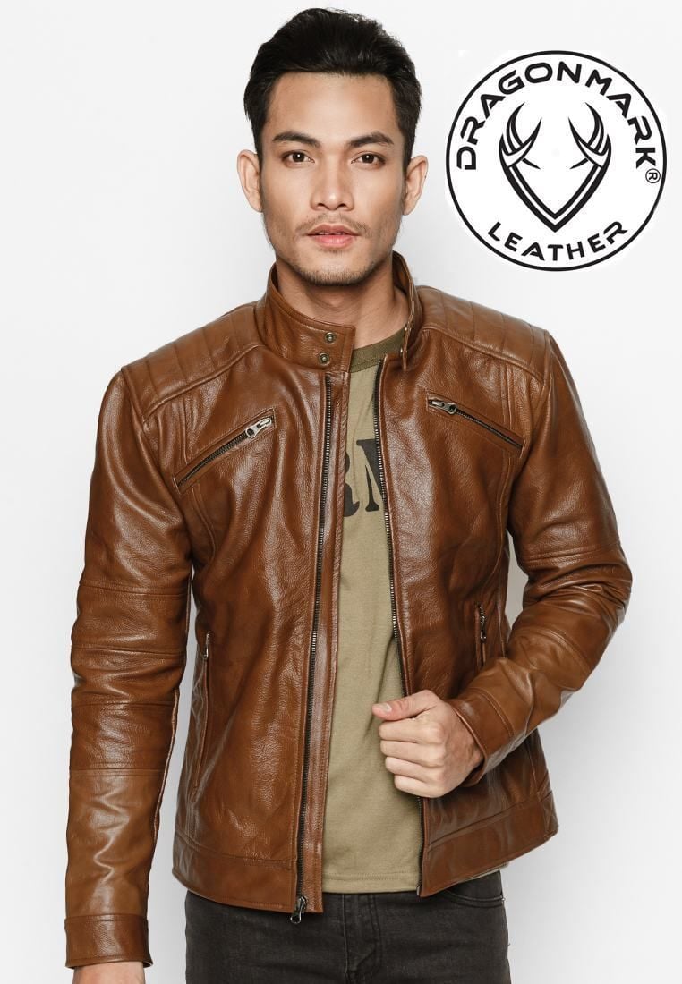 Áo Da Nam Hàng Hiệu - Áo Da Bò Thật AKD158