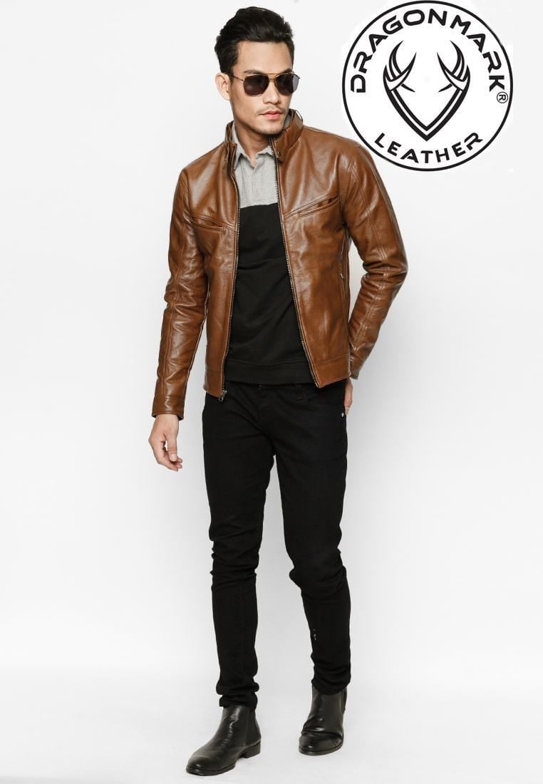 Áo Da Nam Hàng Hiệu - Áo Da Bò AKD160