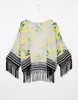 River Island Lime Floral Satin Burn Out Cape