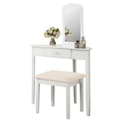 Bộ bàn ghế trang điểm góc #2835-3-WT