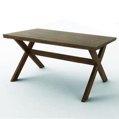 Bàn ăn gỗ chân X #3772