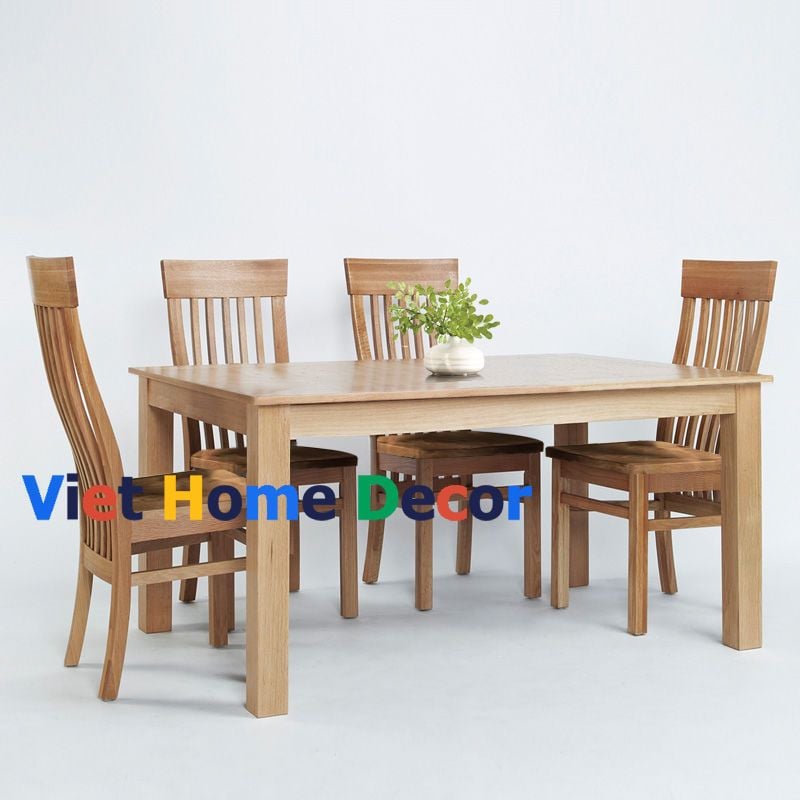 Bộ bàn ăn sồi + ghế 5 nan #5084W