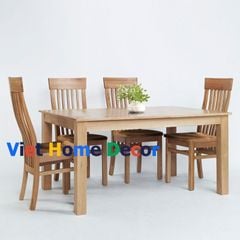 Bộ bàn ăn sồi + ghế 5 nan #5084W