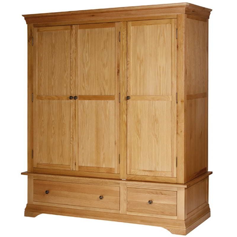 Tủ áo 3 cánh 2 ngăn sồi Chambery #5167
