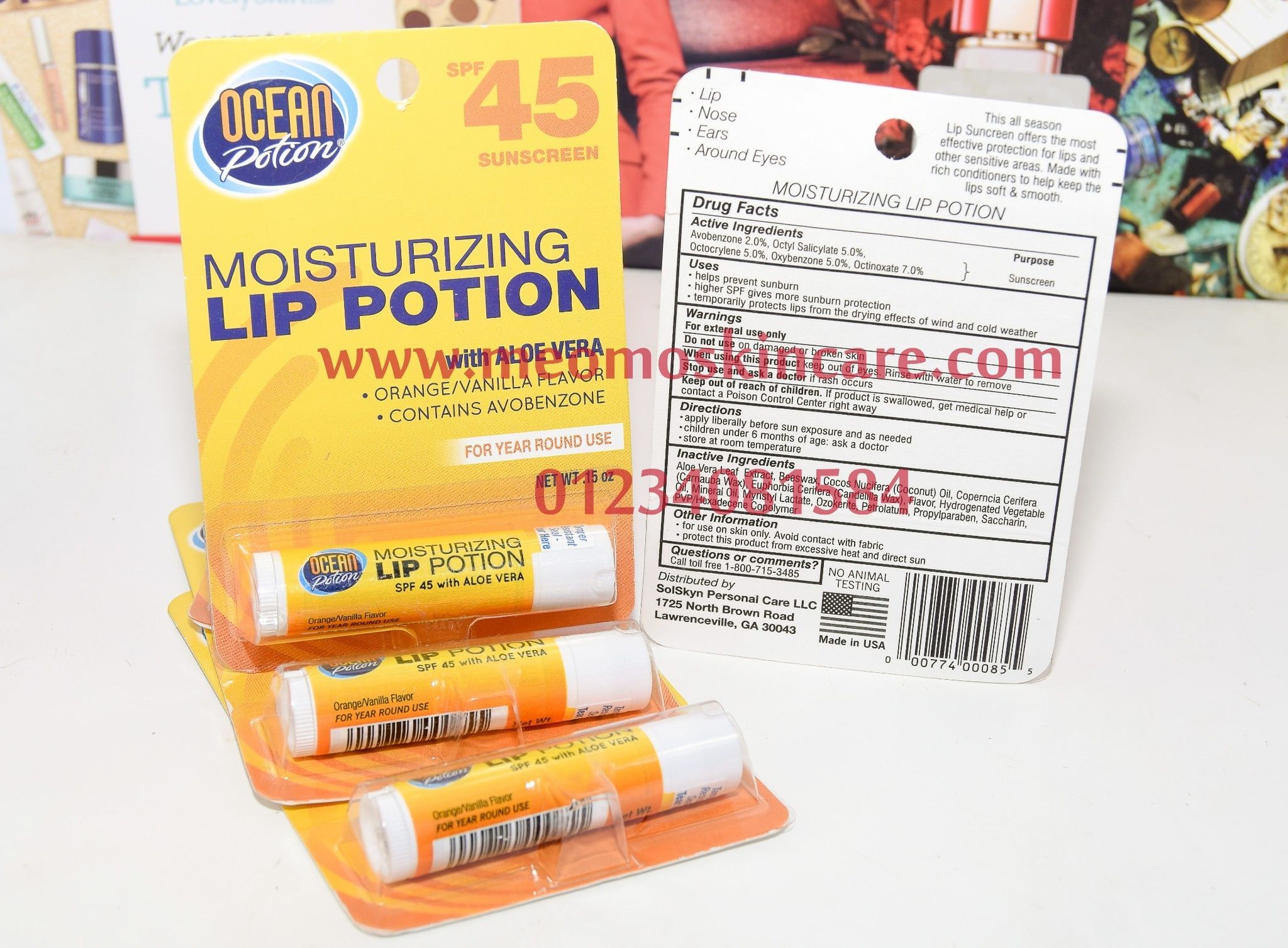 Son dưỡng chống nắng Ocean Potion Moisturizing Lip Potion SPF 45 0.15 oz