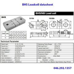 Thông số Loadcell kiểm tra tải trọng cẩu trục BHS