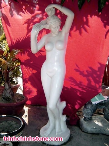 tượng đá khỏa thân cô gái, điêu khắc đá mỹ nghệ non nước