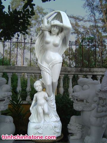 tượng đá cô gái khỏa thân, điêu khắc đá mỹ nghệ non nước
