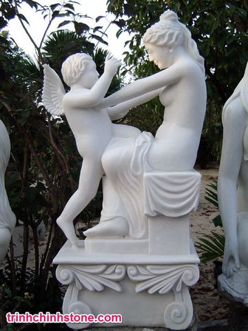 tượng đá mẹ con khỏa thân, điêu khắc đá mỹ nghệ non nước