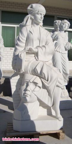 tượng đá cô gái ai cập, điêu khắc đá mỹ nghệ non nước