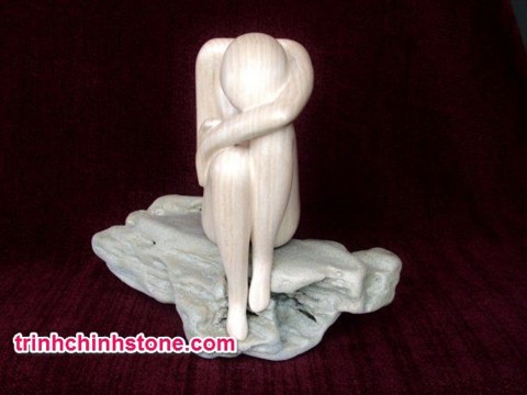 tượng đá cô gái khỏa thân u buồn, điêu khắc đá mỹ nghệ non nước
