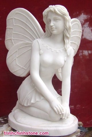 tượng đá cô gái thiên thần, điêu khắc đá mỹ nghệ non nước