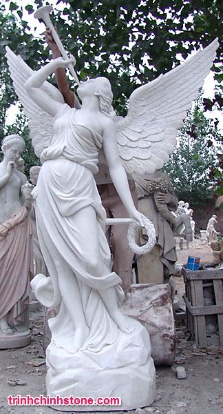 Tượng đá thiên thần lớn cho nhà thờ, điêu khắc đá mỹ nghệ non nước ...