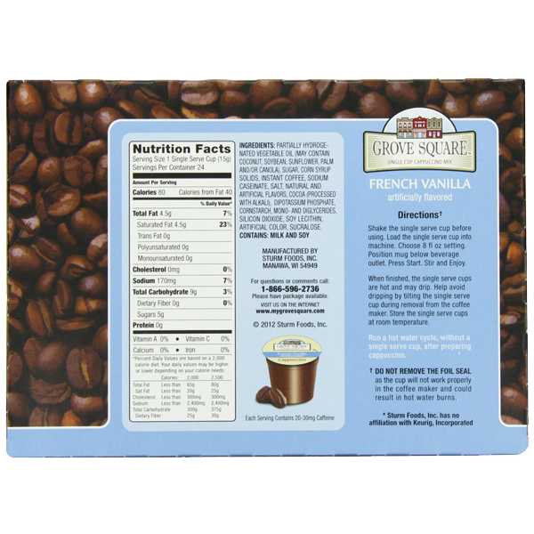 GROVE SQUARE CAPPUCCINO FRENCH VANILLA 