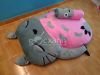 Nệm Totoro ngủ ngon hồng xám không mền (1.4 x 1.9m)